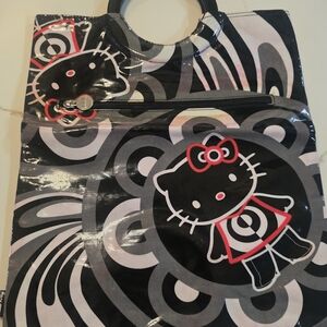 Hello Kitty Black & Gray Glossy Tote with Red Accents